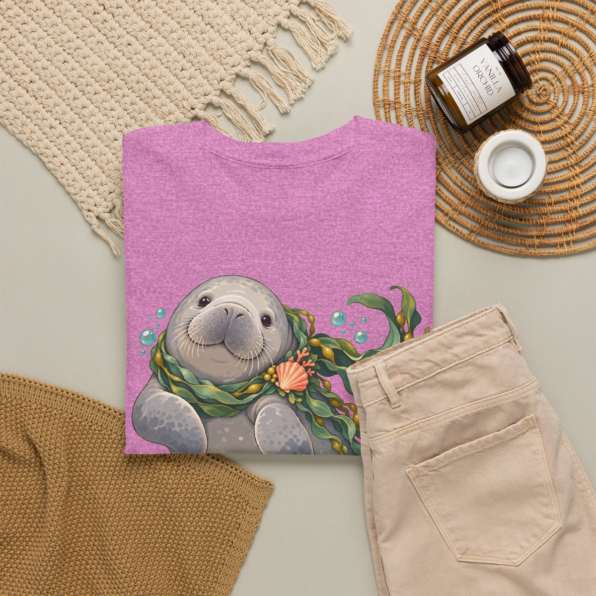 Chubby Mermaid Cozy Kelp Scarf Manatee T-Shirt
