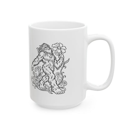 Swaying Sasquatch with a Flower Mug