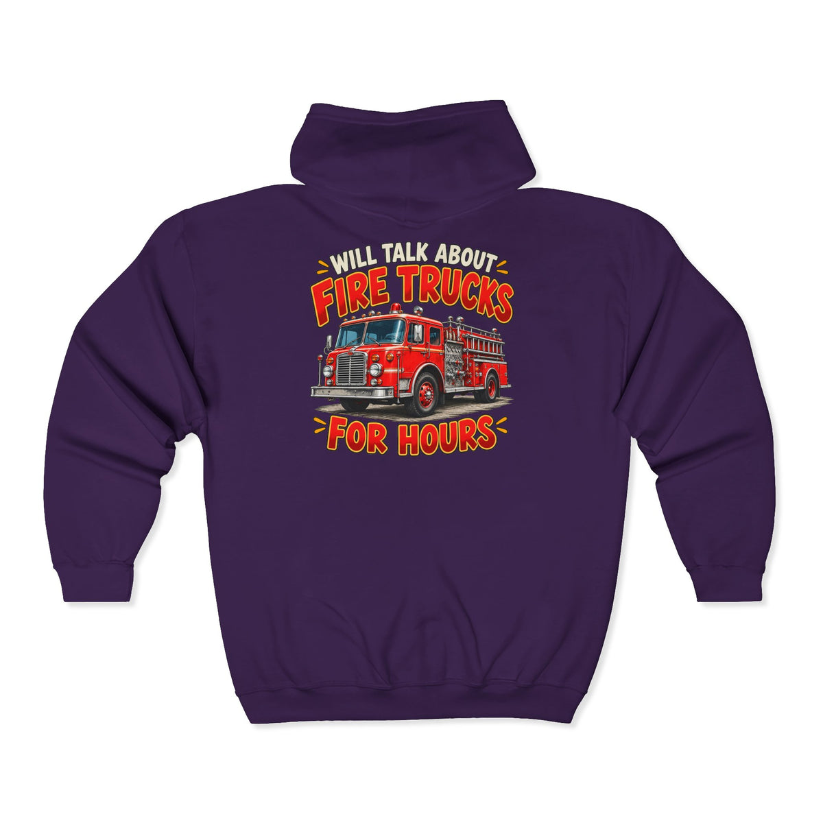 Will Talk About Fire Trucks – Gildan 18600 Zip-Up Hoodie | 020