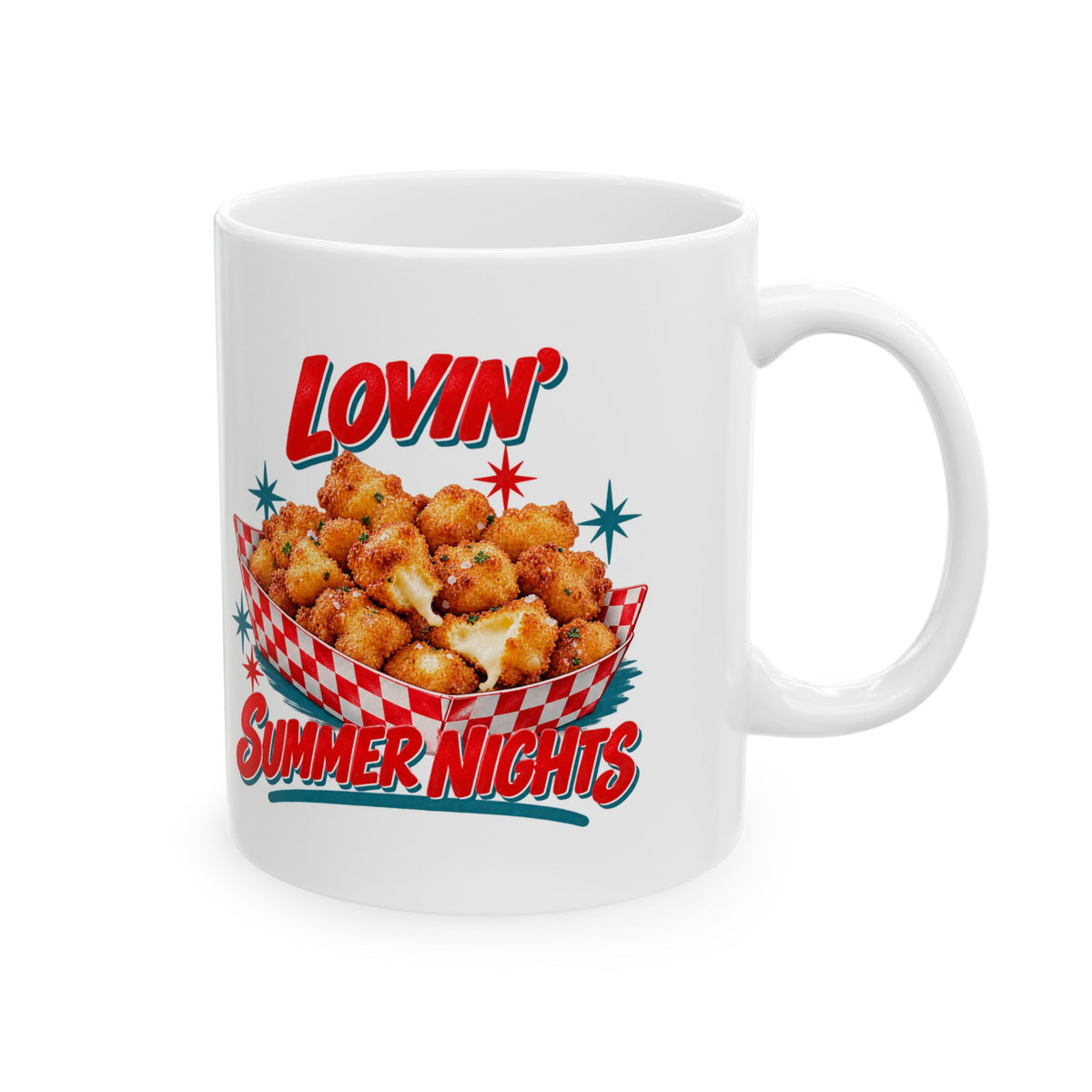 Lovin’ Cheese Curds & Summer Nights – Ceramic Mug, 11 oz | 002a-v2