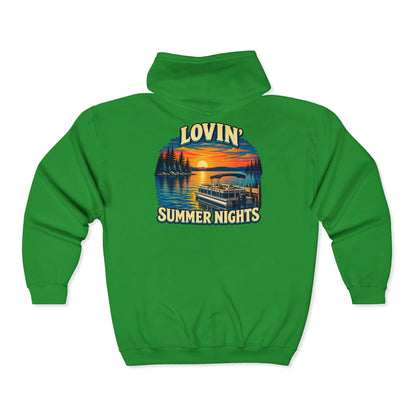Lovin’ Summer Nights Pontoon – Gildan 18600 Zip-Up Hoodie | 004a-v2