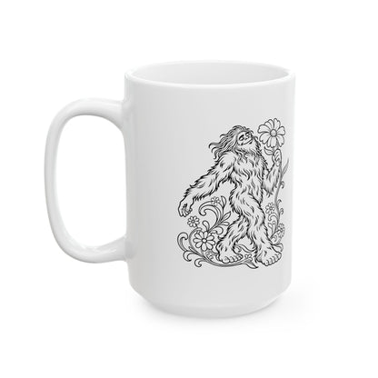 Swaying Sasquatch with a Flower Mug