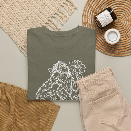 Swaying Sasquatch with a Flower T-Shirt