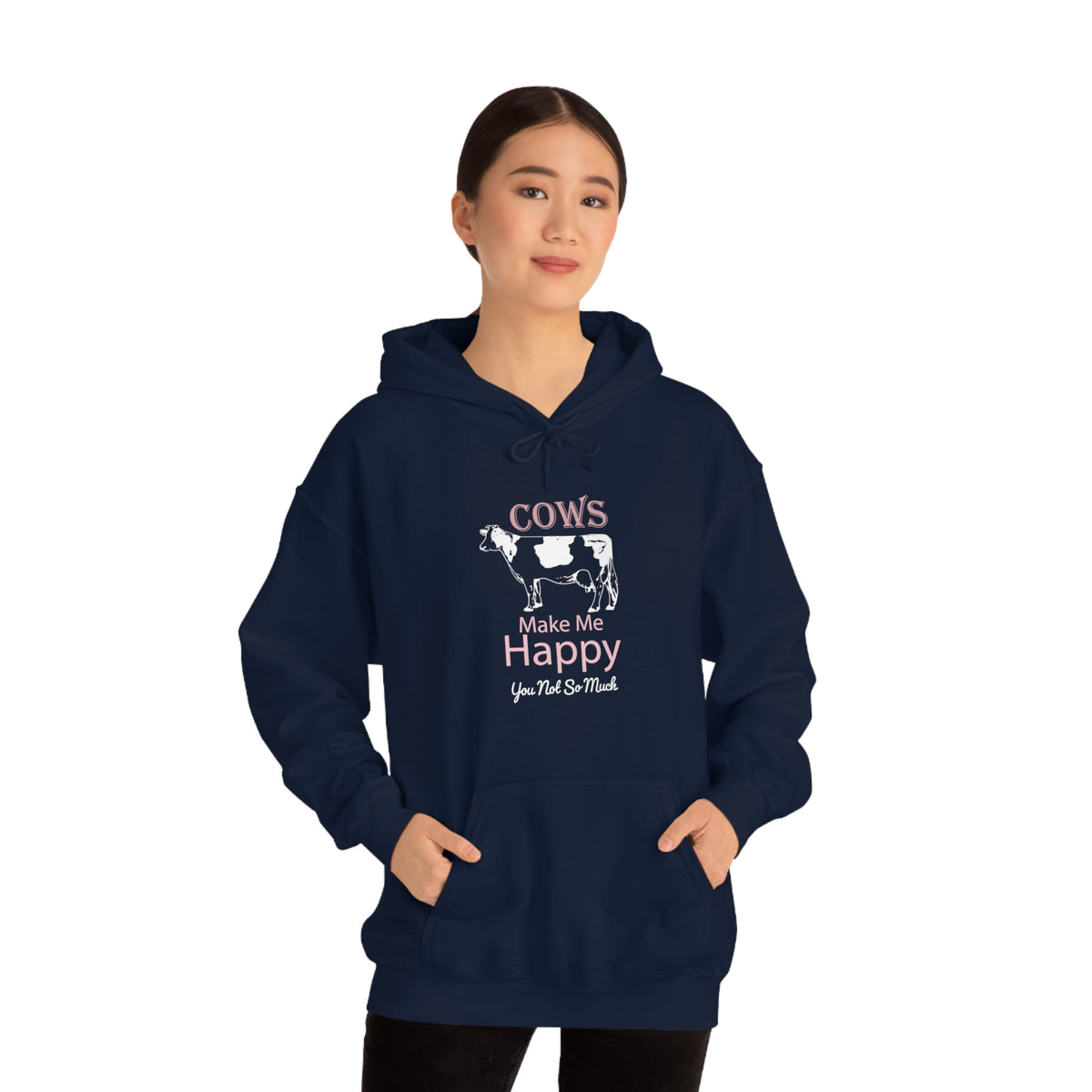 Cow Happy - Heavy Hooded Sweatshirt