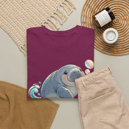 Chubby Mermaid Bubble Wishes Manatee T-Shirt
