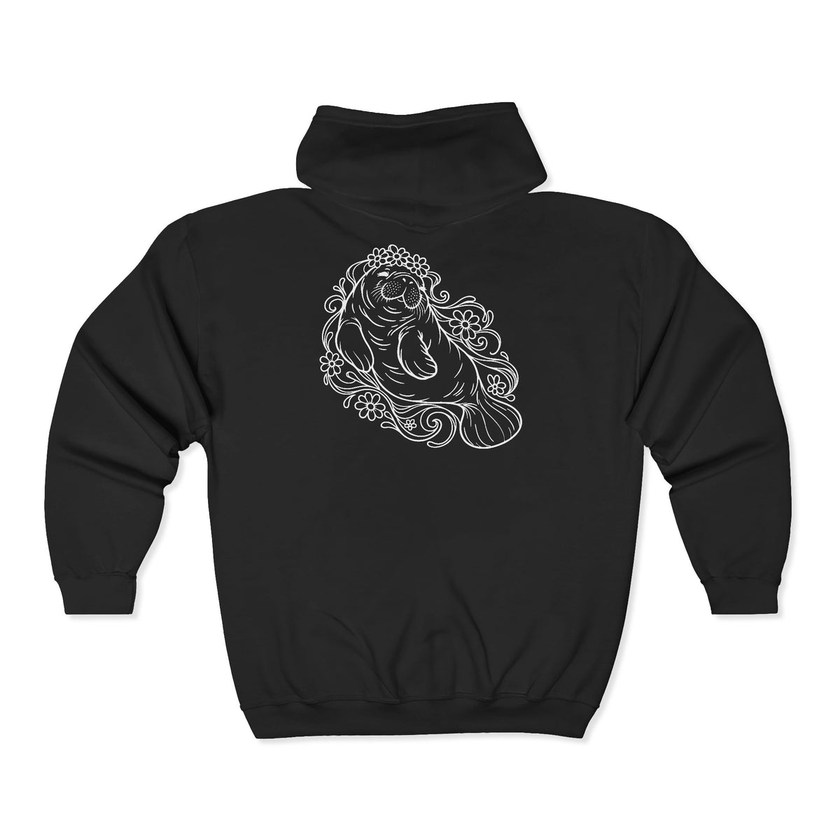 Dreamy flower-crowned manatee Zip-Up Hoodie