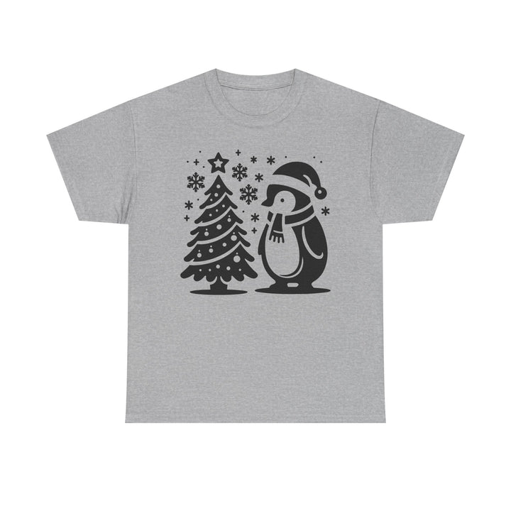 Penguin Christmas T-Shirt | Holiday Tree & Snowflake Tee