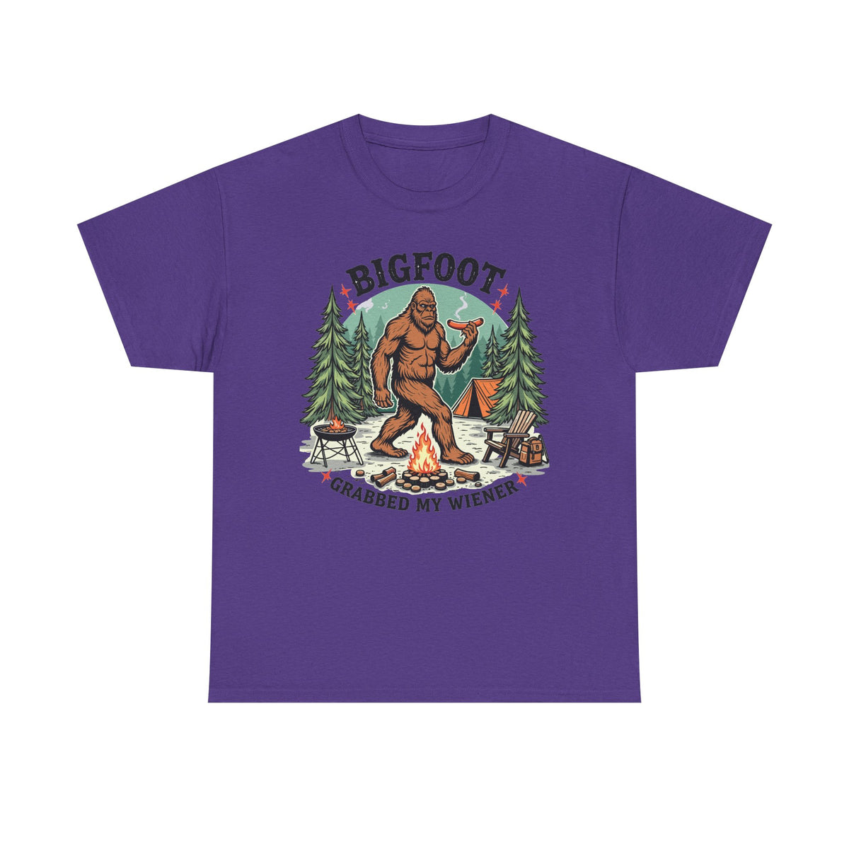 Bigfoot Grabbed My Wiener T-Shirt | Funny Camping Tee