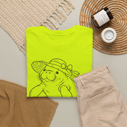 Chubby Mermaid Sunhat Sea Cow Manatee T-Shirt