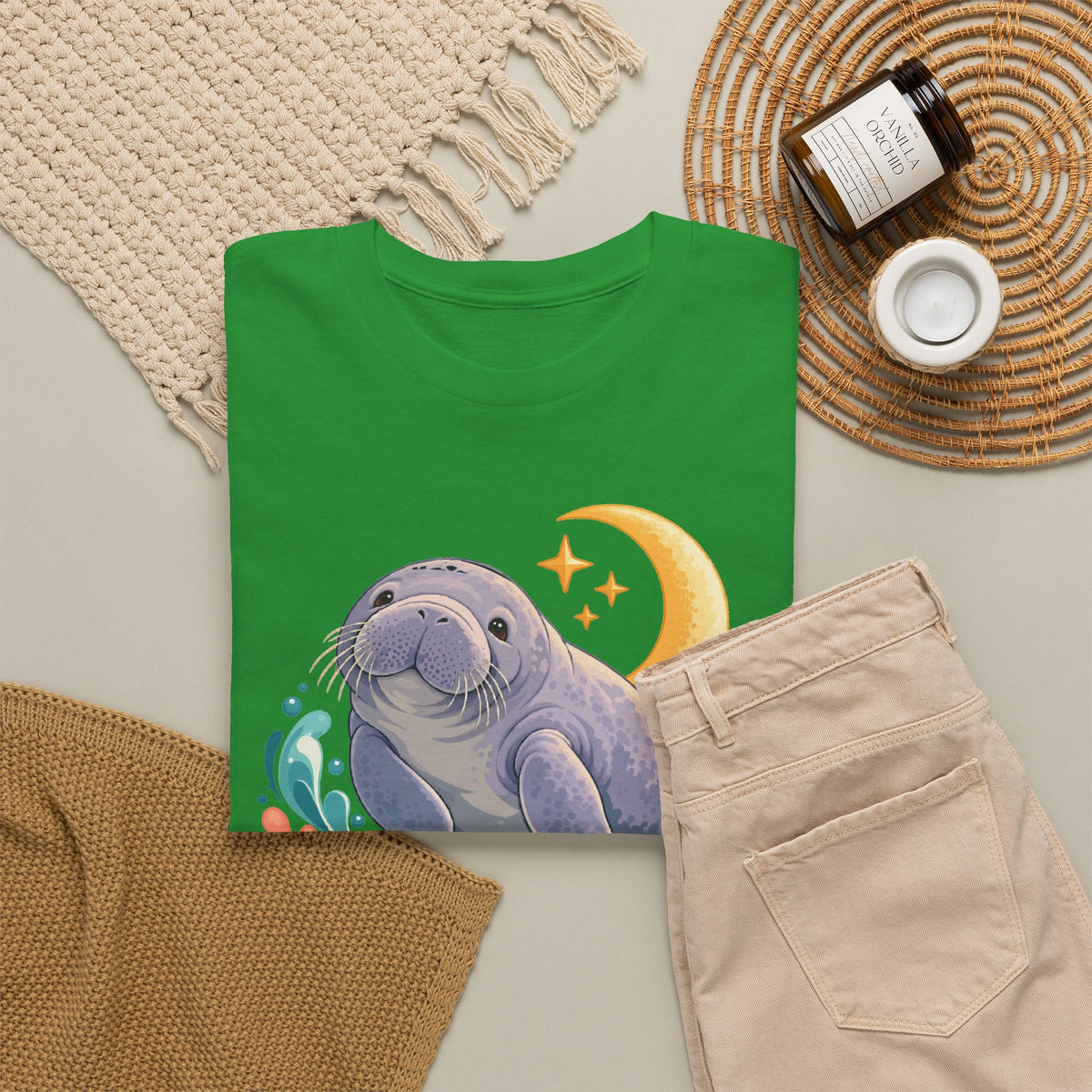 Chubby Mermaid Moonlight Drifter Manatee T-Shirt