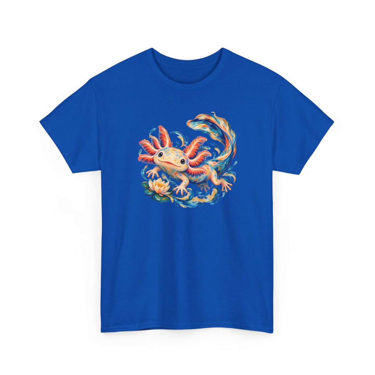 Swirling Axolotl and Lily Bloom T-Shirt