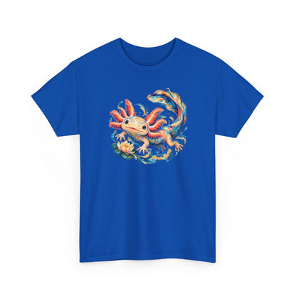 Swirling Axolotl and Lily Bloom T-Shirt