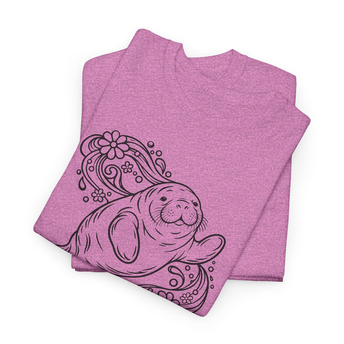 Groovy Manatee in Psychedelic Waves T-Shirt