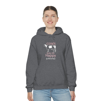 Cow Happy - Heavy Hooded Sweatshirt