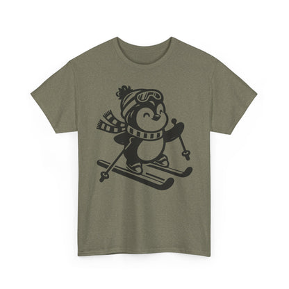 Skiing Penguin T-Shirt | Cute Winter & Ski Graphic Tee