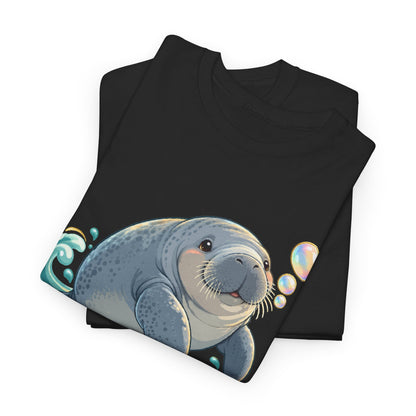 Chubby Mermaid Bubble Wishes Manatee T-Shirt