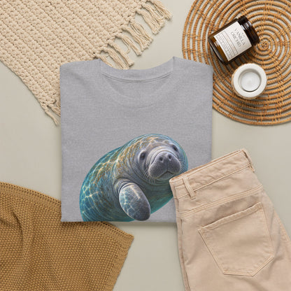 Curled Manatee in Turquoise Light T-Shirt