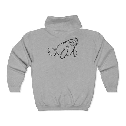 Slow Float Manatee Zip-Up Hoodie
