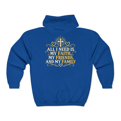 Faith Friends Family – Gildan 18600 Zip-Up Hoodie | 013