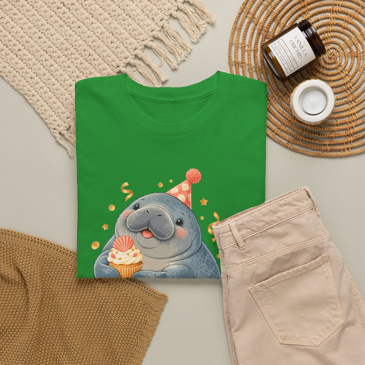 Chubby Mermaid Party at the Sandbar Manatee T-Shirt
