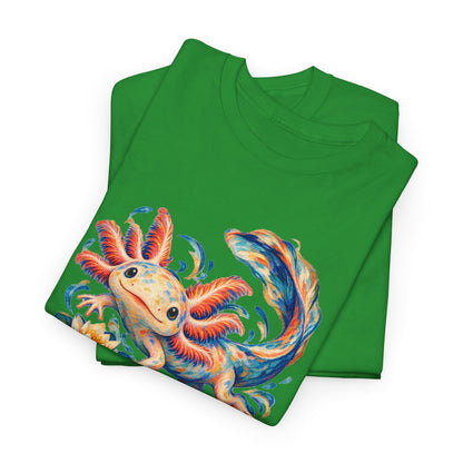 Swirling Axolotl and Lily Bloom T-Shirt