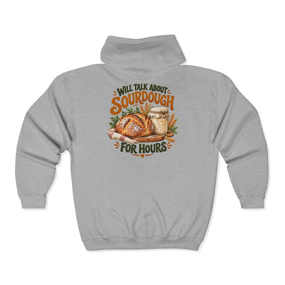 Will Talk About Sourdough – Gildan 18600 Zip-Up Hoodie | 017