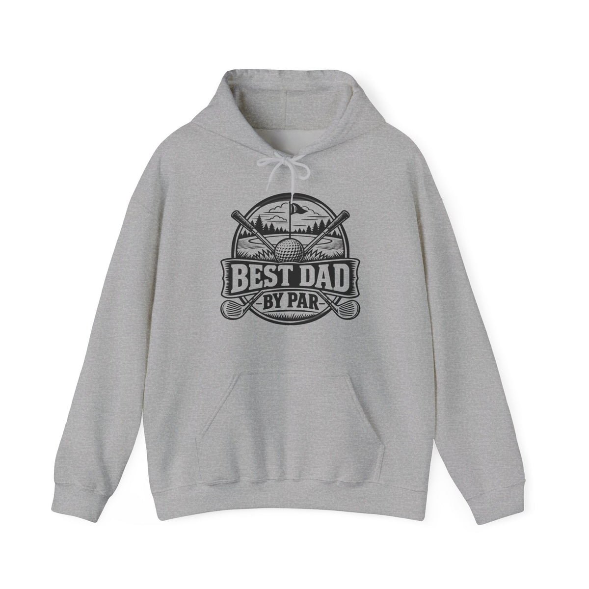 Best Dad by Par – One-Color – Safety Green/Pink Gildan 18500 Hoodie | 042a