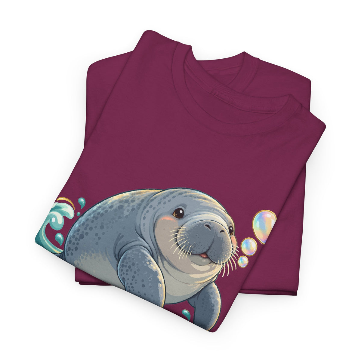 Chubby Mermaid Bubble Wishes Manatee T-Shirt