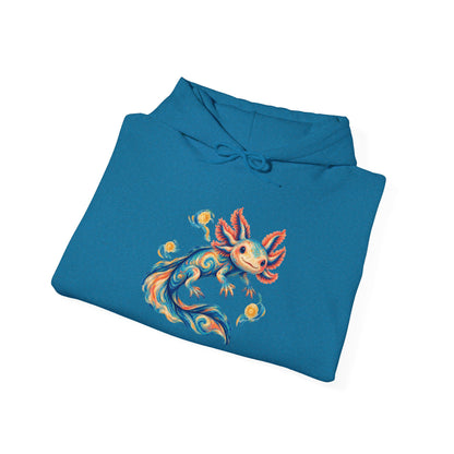 Starwater Axolotl in Turquoise and Coral Pullover Hoodie