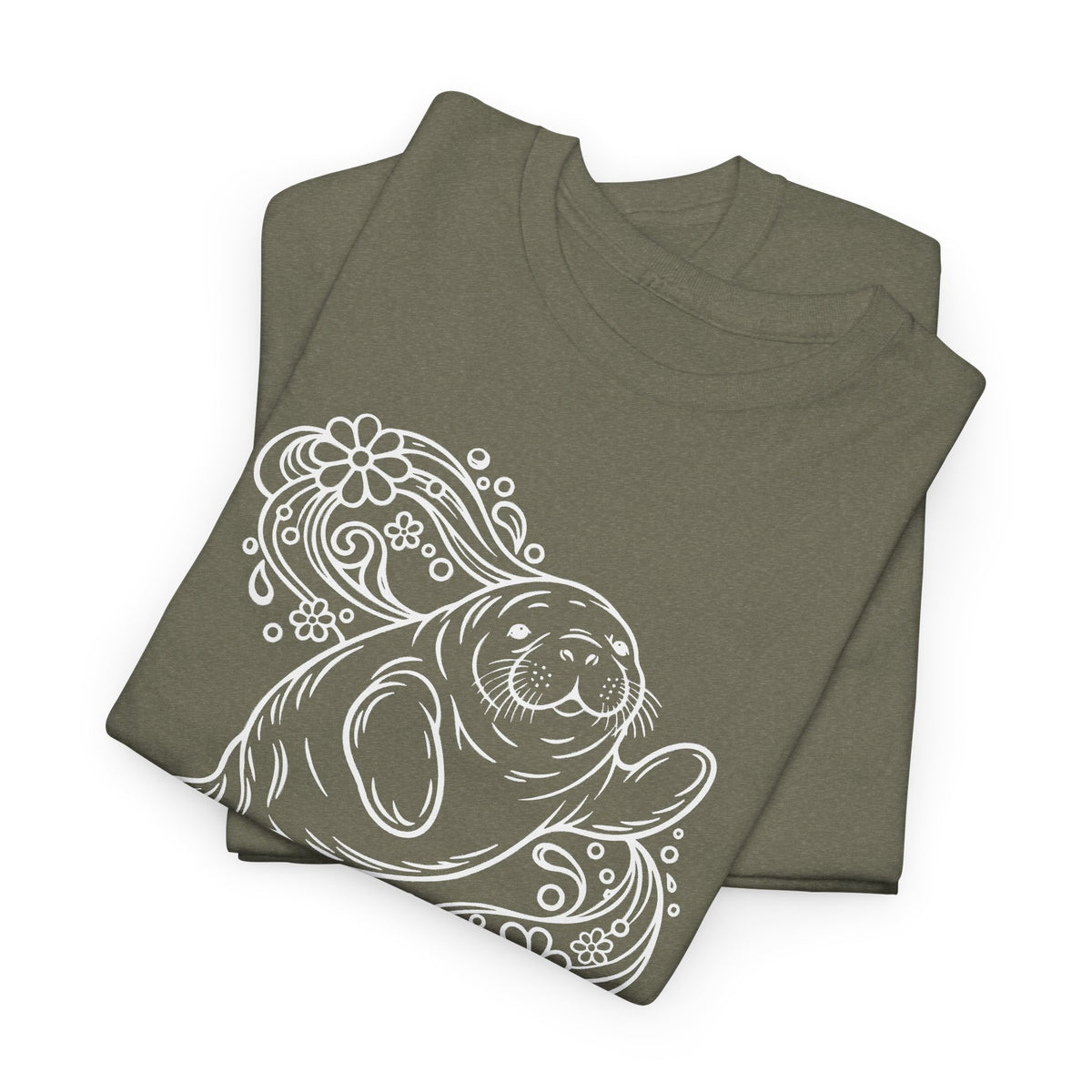 Groovy Manatee in Psychedelic Waves T-Shirt