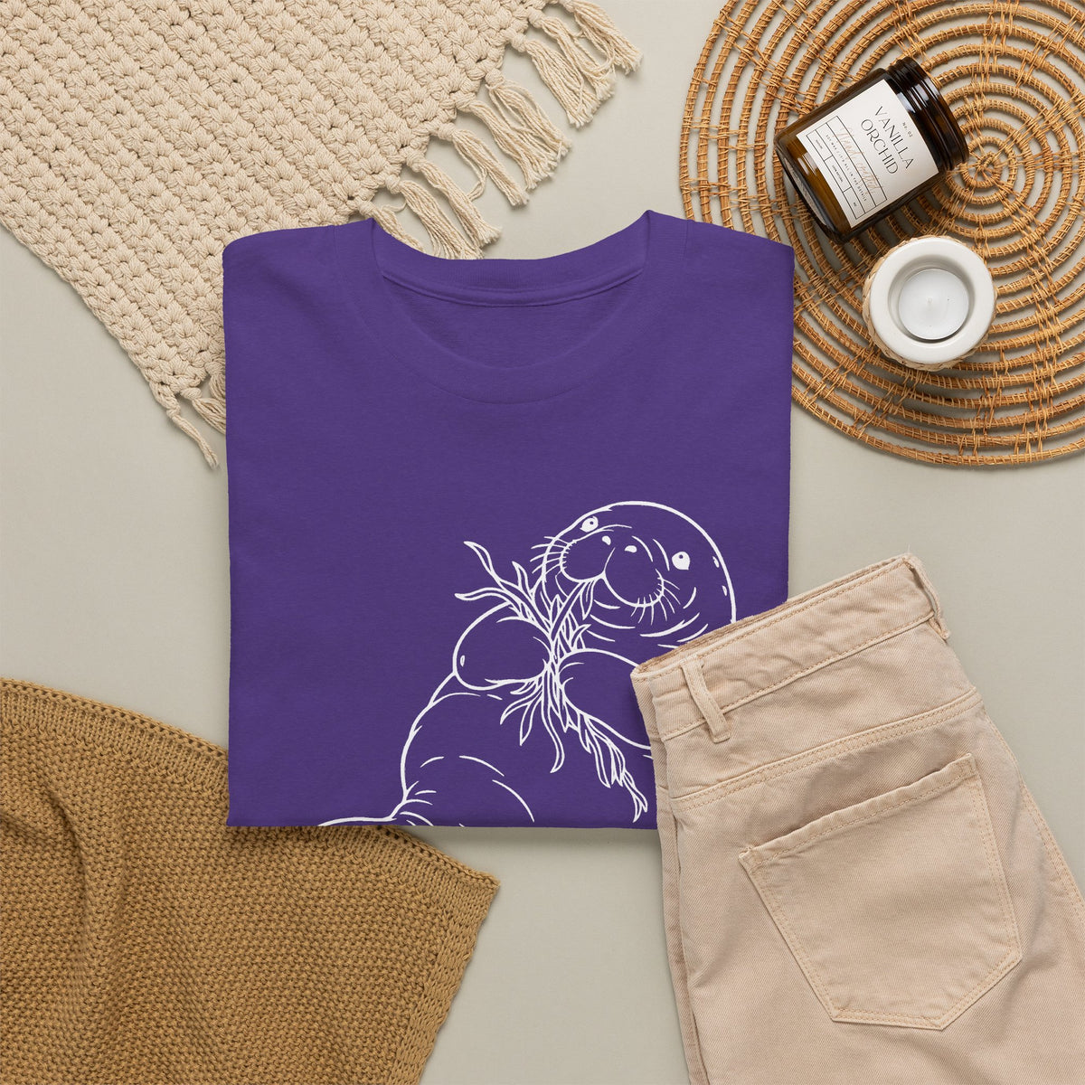Chubby Mermaid Seagrass Snacker Manatee T-Shirt