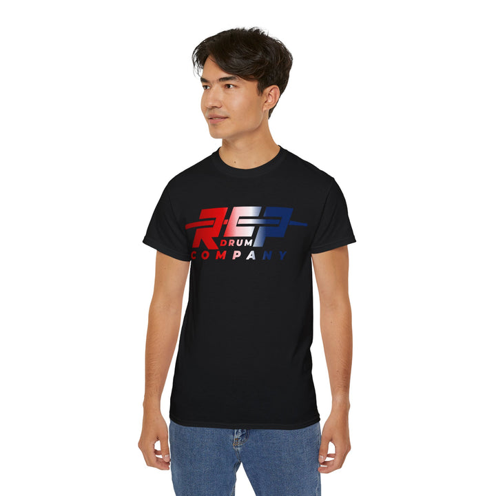 RCP Drum Company T-Shirt | Red, White & Blue Logo