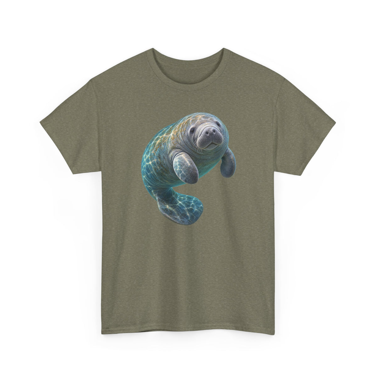 Curled Manatee in Turquoise Light T-Shirt
