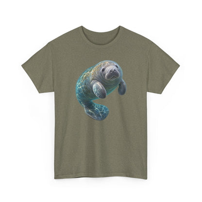 Curled Manatee in Turquoise Light T-Shirt