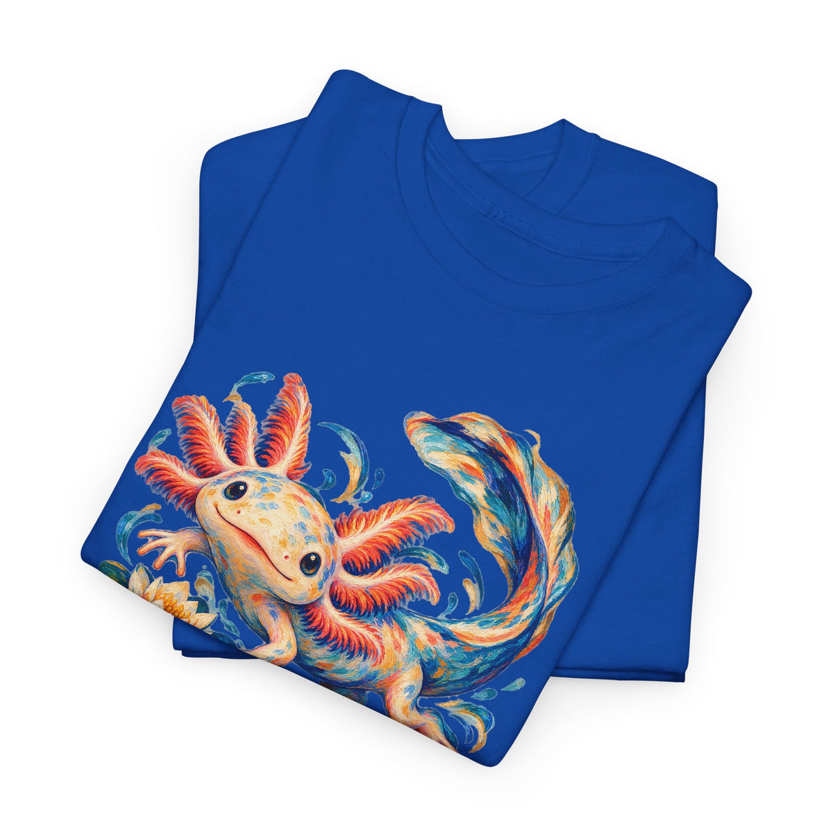 Swirling Axolotl and Lily Bloom T-Shirt