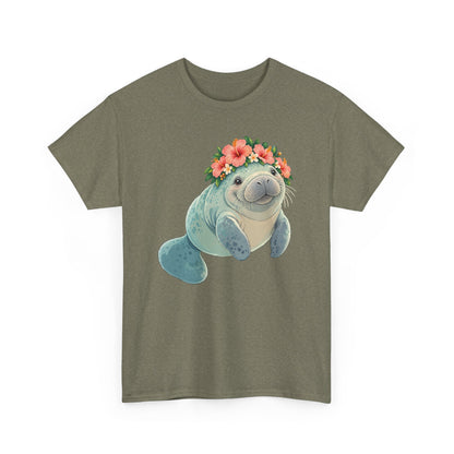 Chubby Mermaid Flower Crown Manatee T-Shirt