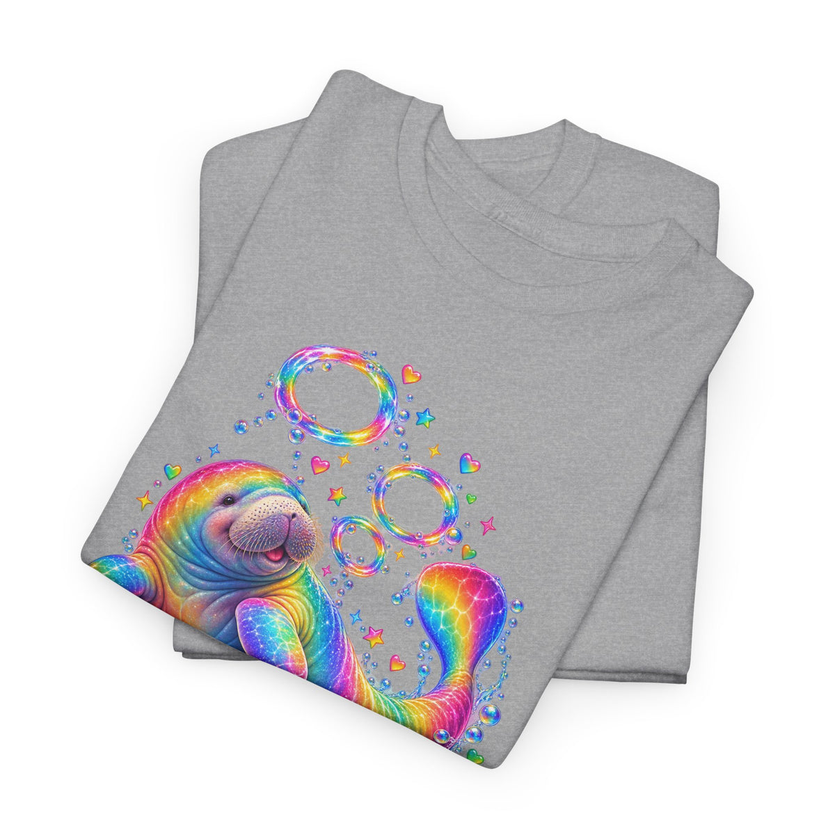 Rainbow Manatee Bubble Flip T-Shirt