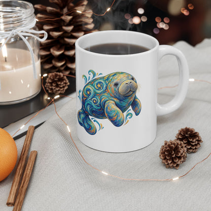 Swirling Moon-Tide Manatee Mug