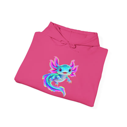 Electric Axolotl in Motion Pullover Hoodie