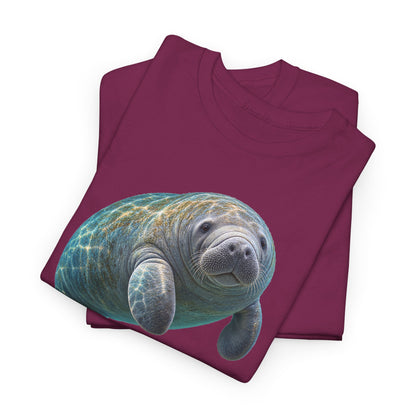 Curled Manatee in Turquoise Light T-Shirt