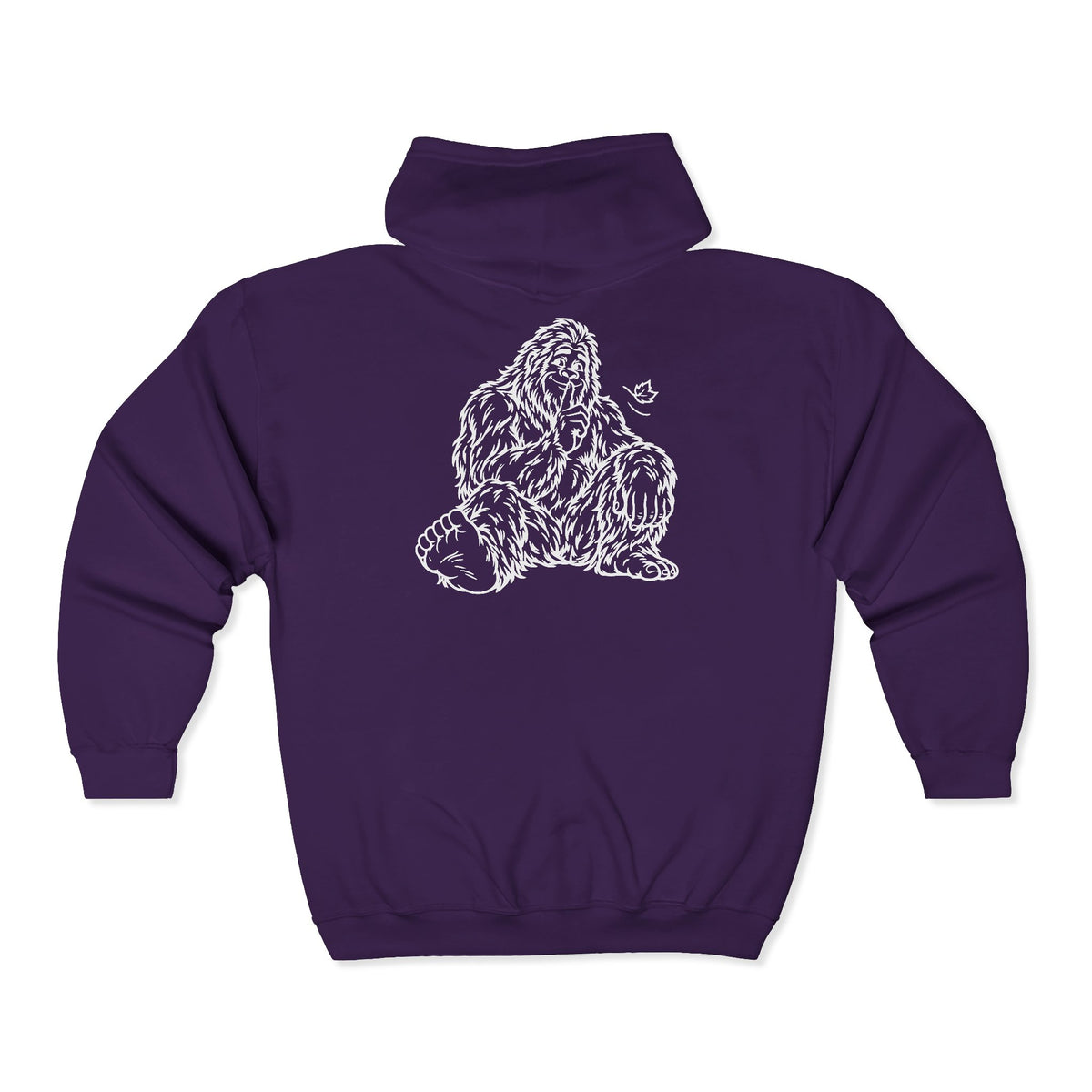 Shh, Friendly Bigfoot in the Forest Zip-Up Hoodie
