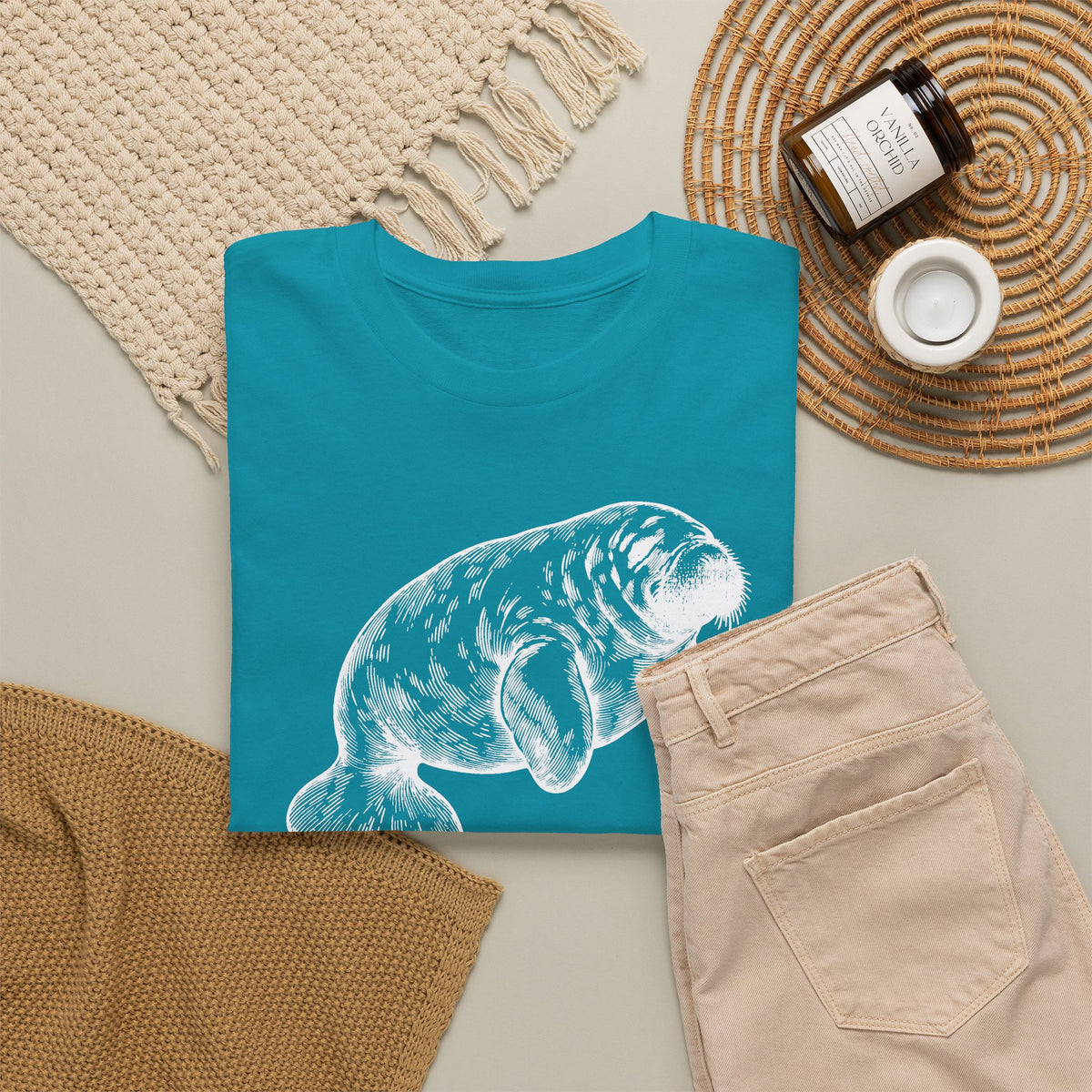 Slow Water Manatee Engraving T-Shirt