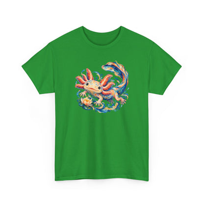 Swirling Axolotl and Lily Bloom T-Shirt