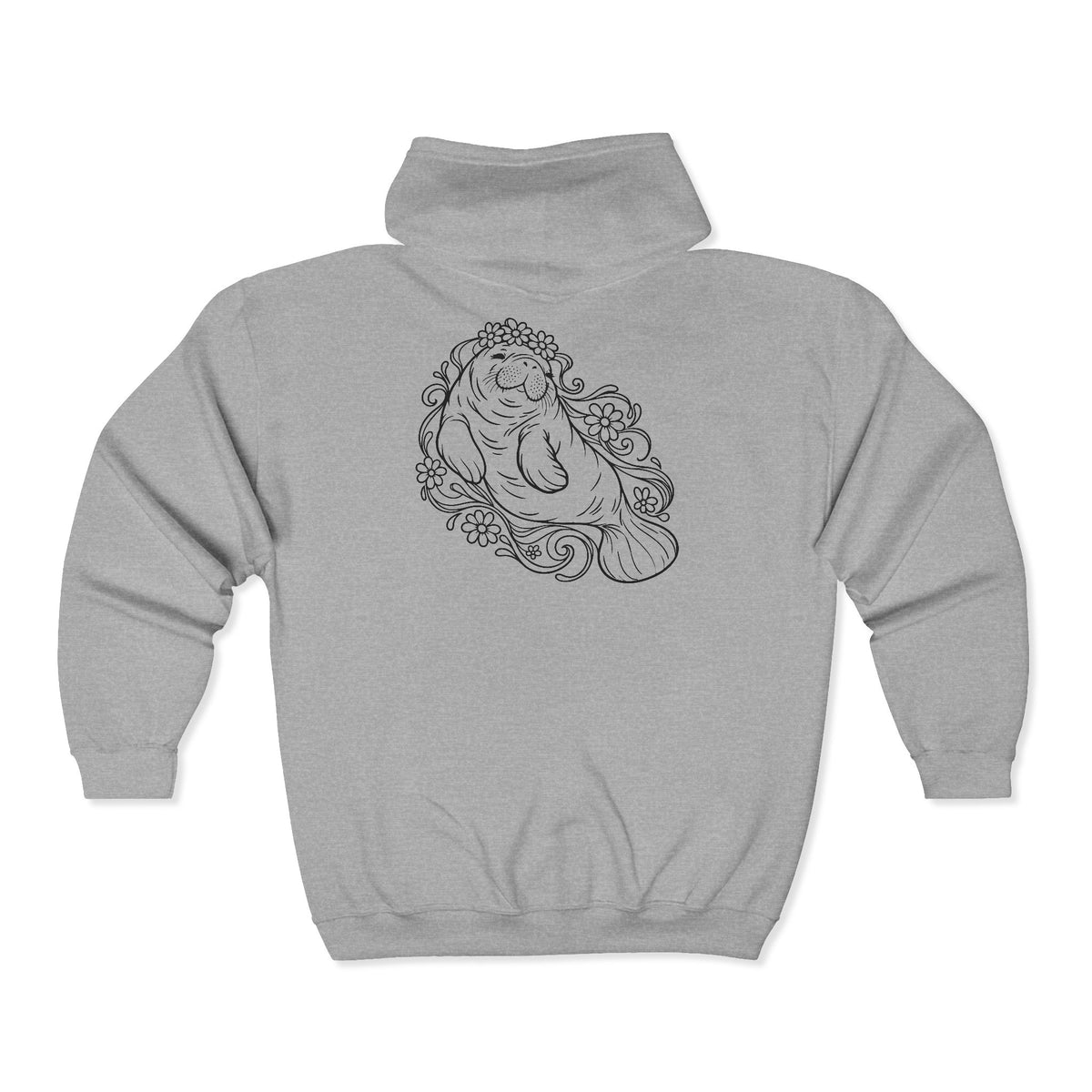 Dreamy flower-crowned manatee Zip-Up Hoodie