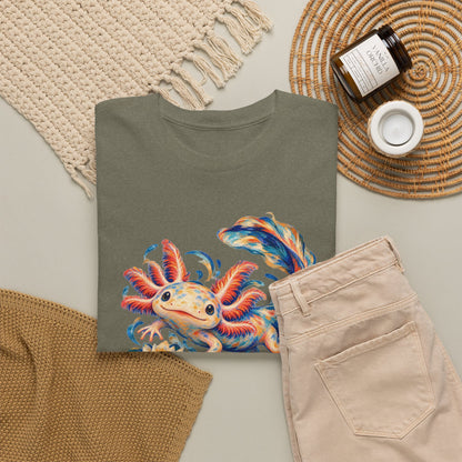 Swirling Axolotl and Lily Bloom T-Shirt