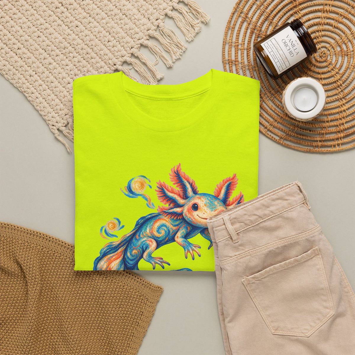 Starwater Axolotl in Turquoise and Coral T-Shirt