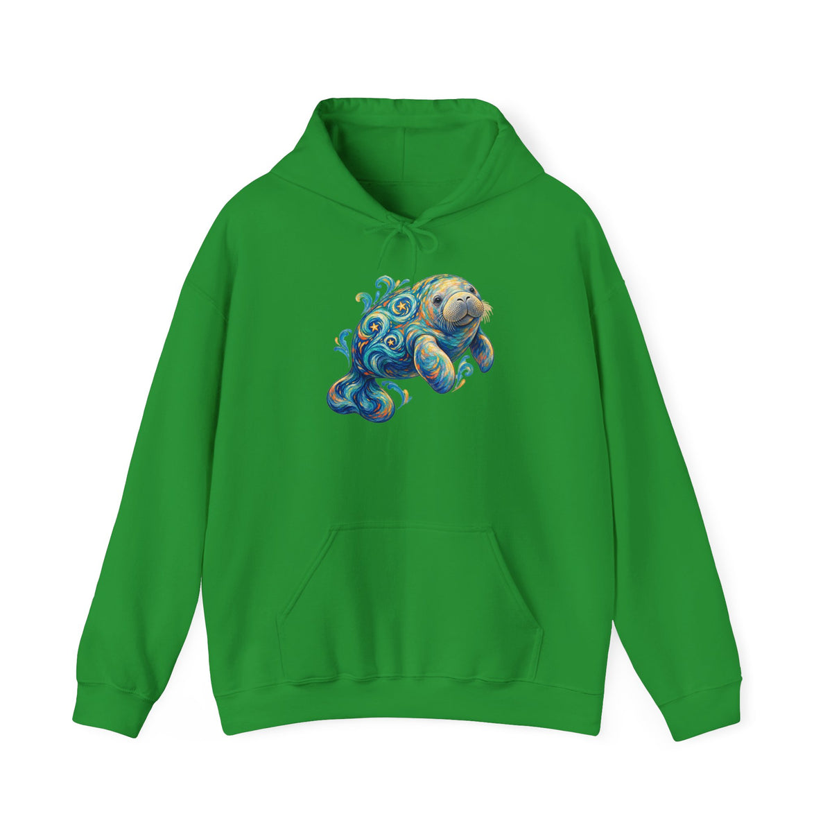 Swirling Moon-Tide Manatee Pullover Hoodie