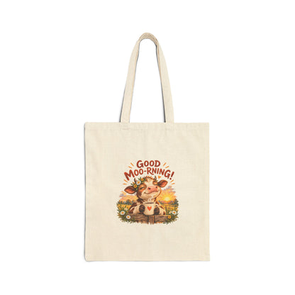 Good Moo-rning – Cotton Canvas Tote Bag | 030