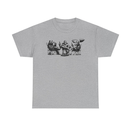 Bear, Bigfoot & Moose Camping T-Shirt | Unisex Graphic Tee