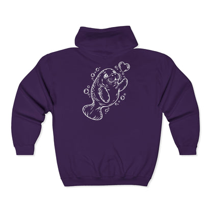 Chubby Manatee's Bubble Wish Zip-Up Hoodie